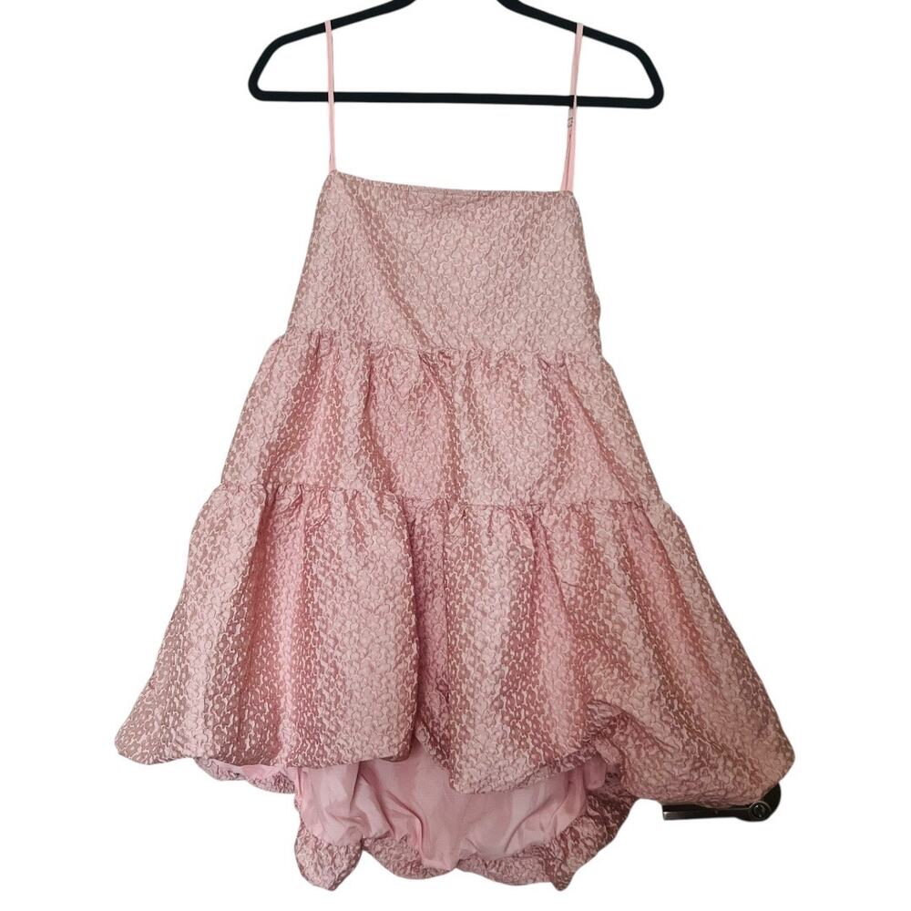 Aureta Studios X Anthropologie Bubble Hem Pink Dress Size M - Picture 2 of 5